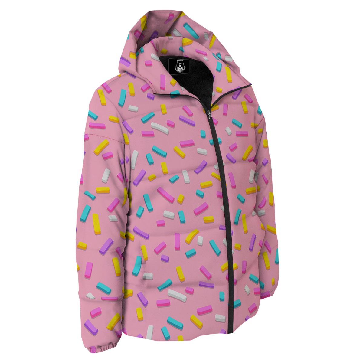 Donut Sprinkles Print Pattern Down Jacket-grizzshop