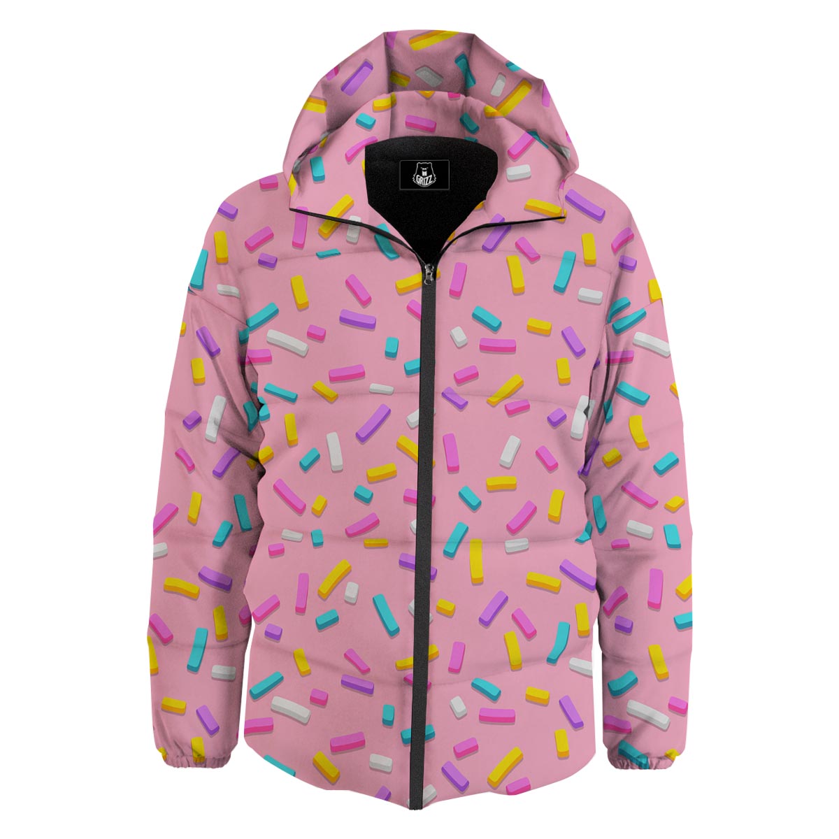 Donut Sprinkles Print Pattern Down Jacket-grizzshop
