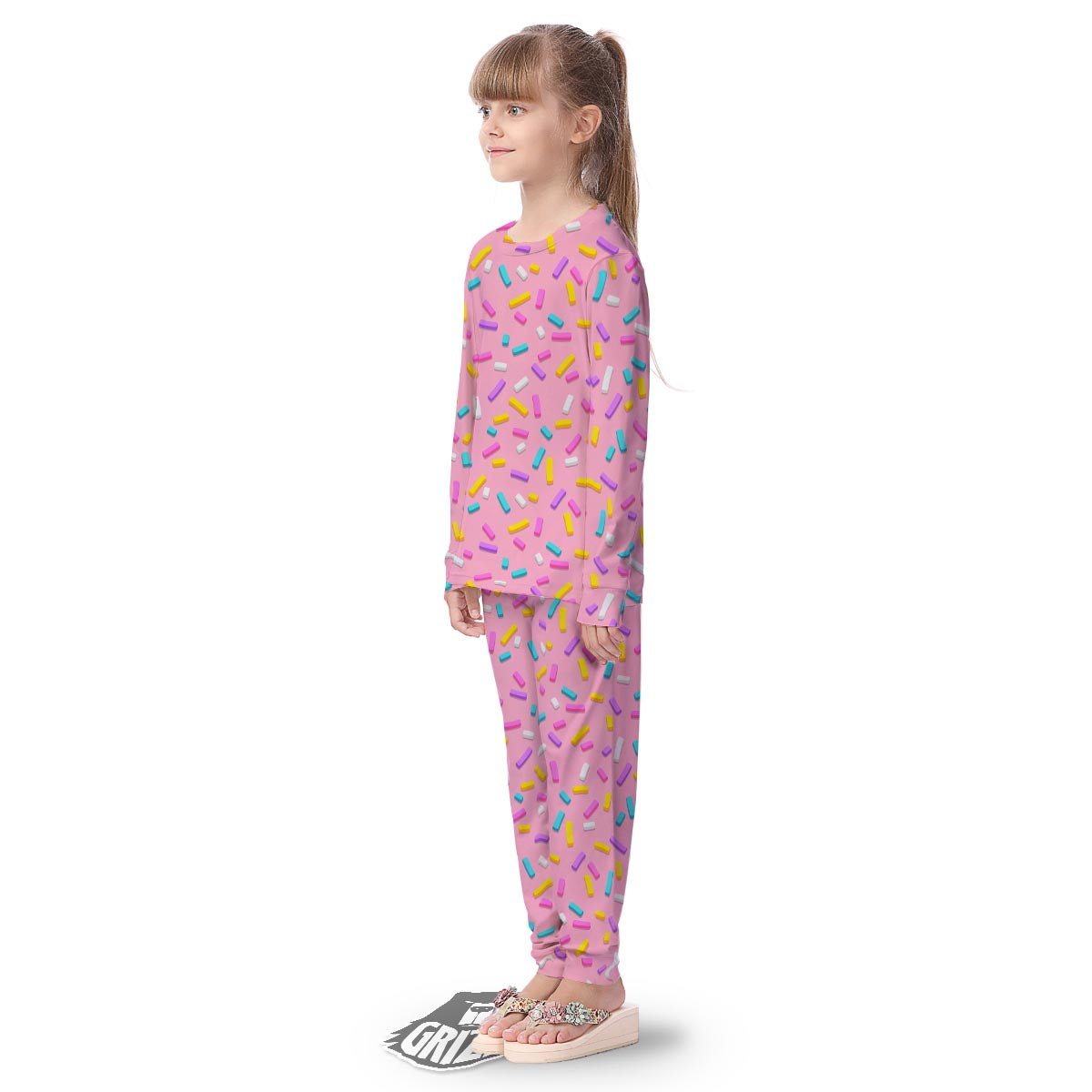 Donut Sprinkles Print Pattern Kid's Pajamas-grizzshop