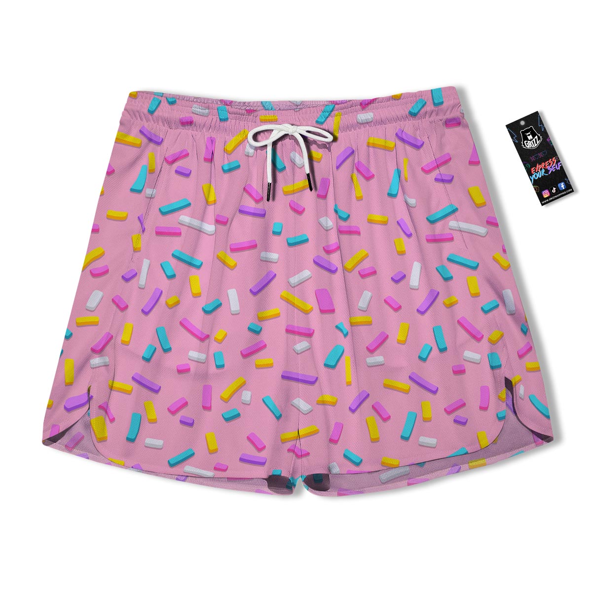 Donut Sprinkles Print Pattern Men's Running Shorts-grizzshop