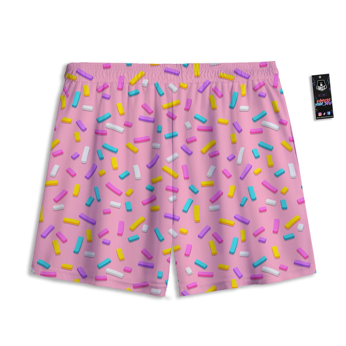 Donut Sprinkles Print Pattern Mesh Shorts