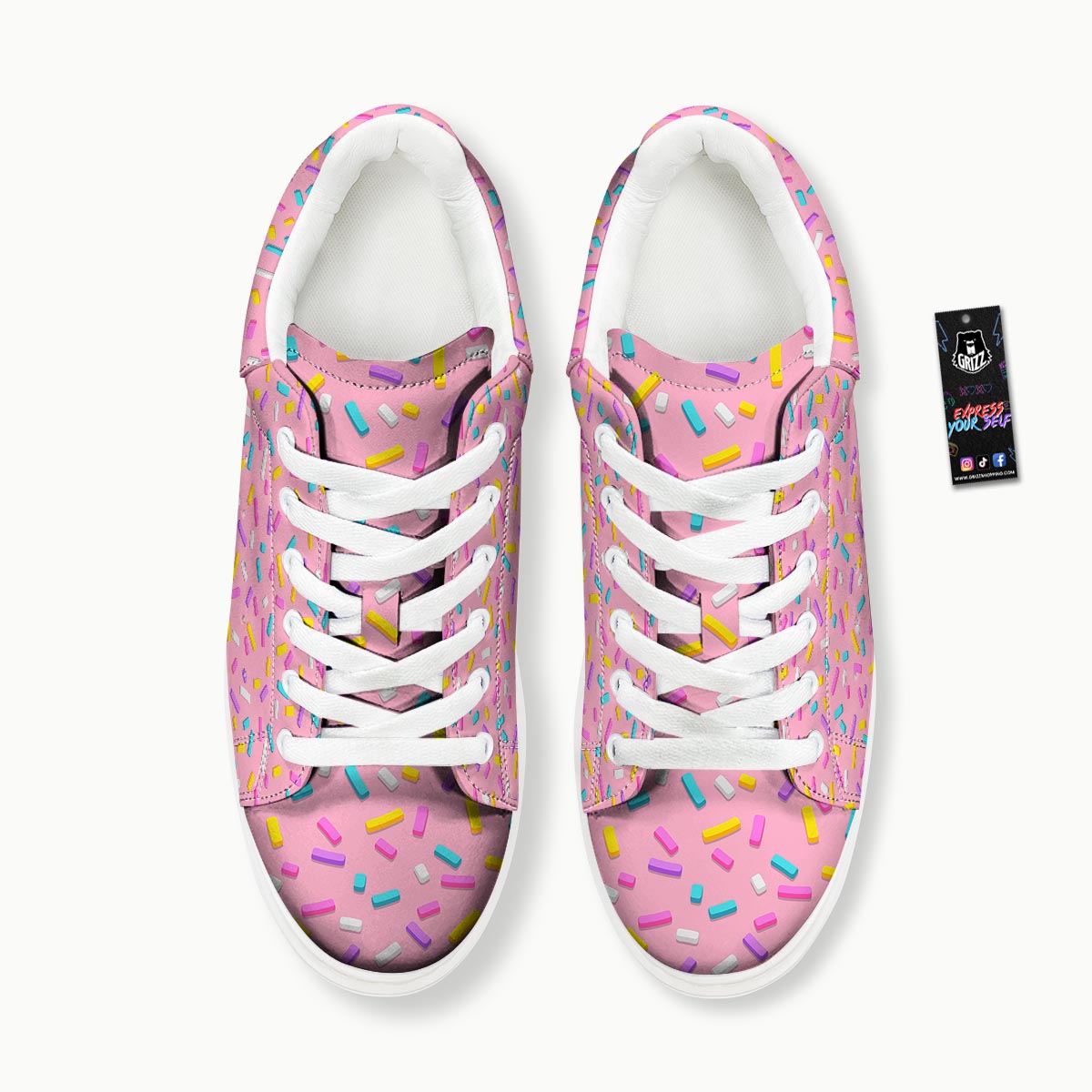 Donut Sprinkles Print Pattern Platform Shoes-grizzshop