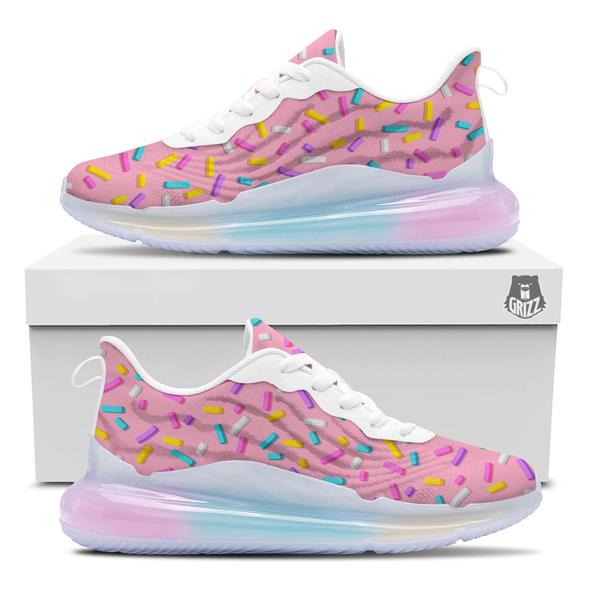 Donut Sprinkles Print Pattern Running Sneakers-grizzshop