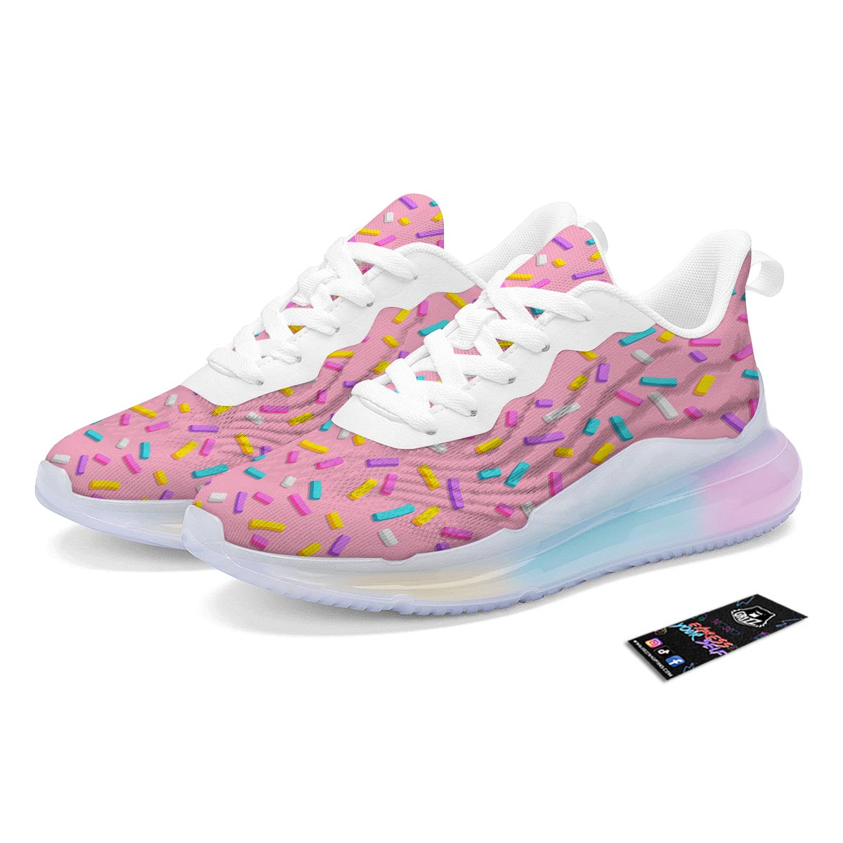 Donut Sprinkles Print Pattern Running Sneakers-grizzshop