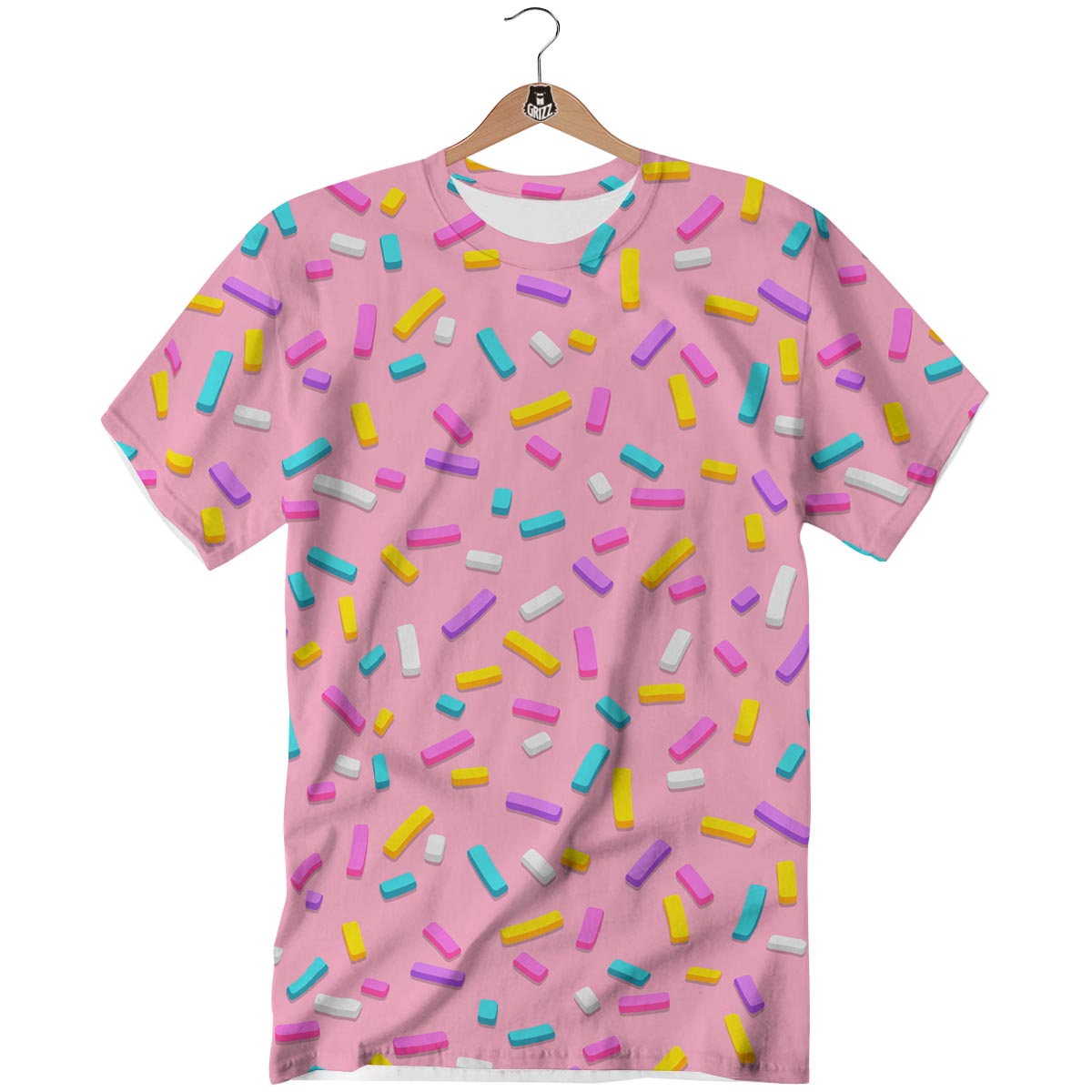Donut Sprinkles Print Pattern T-Shirt-grizzshop