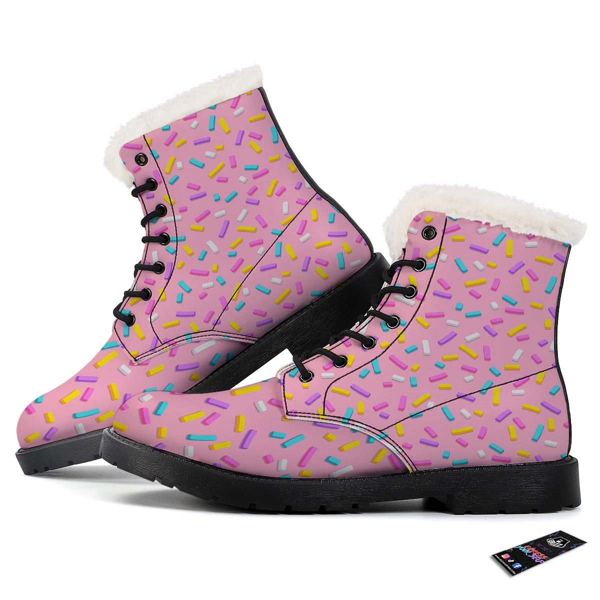 Donut Sprinkles Print Pattern Winter Boots-grizzshop