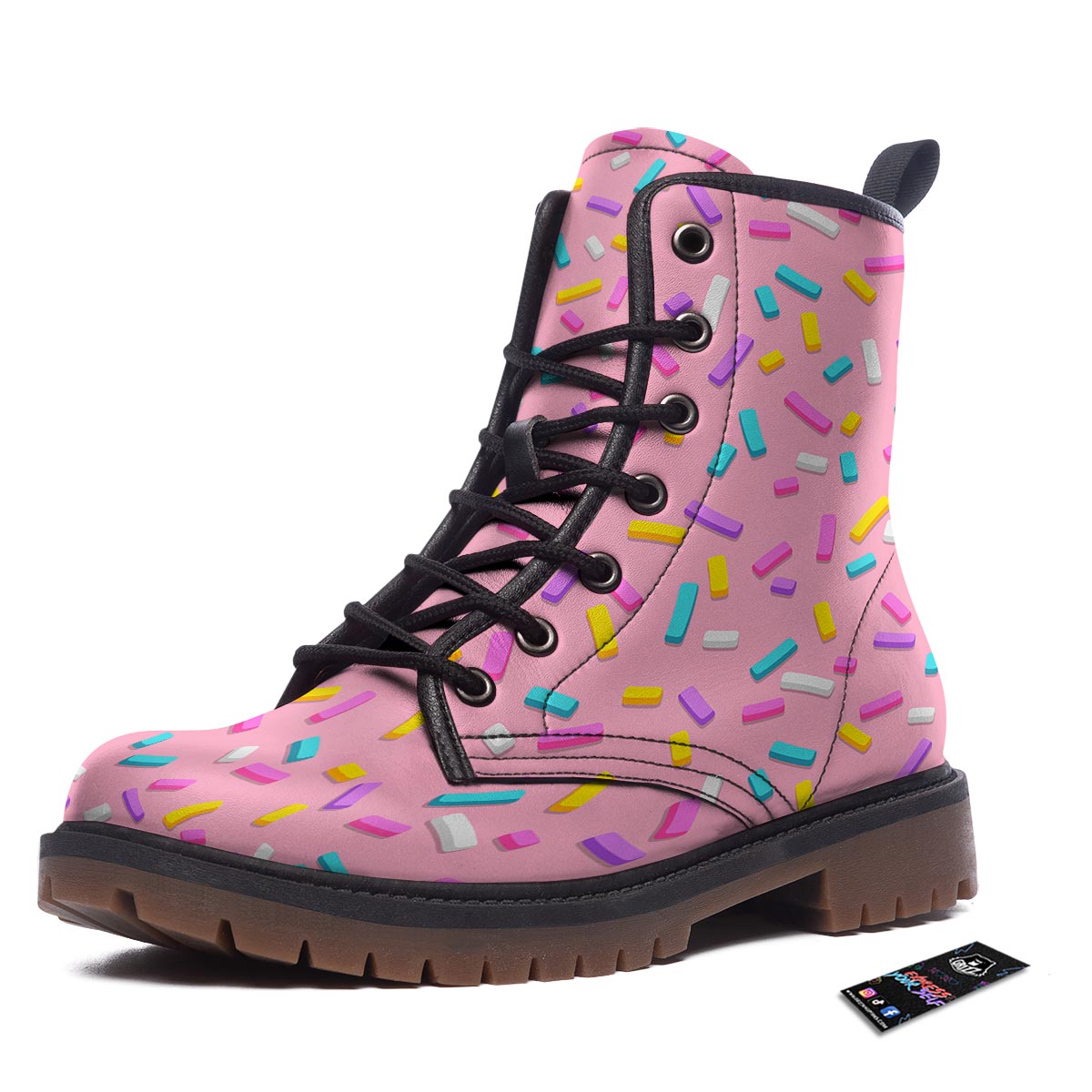 Donut Sprinkles Print Pattern Work Boots-grizzshop