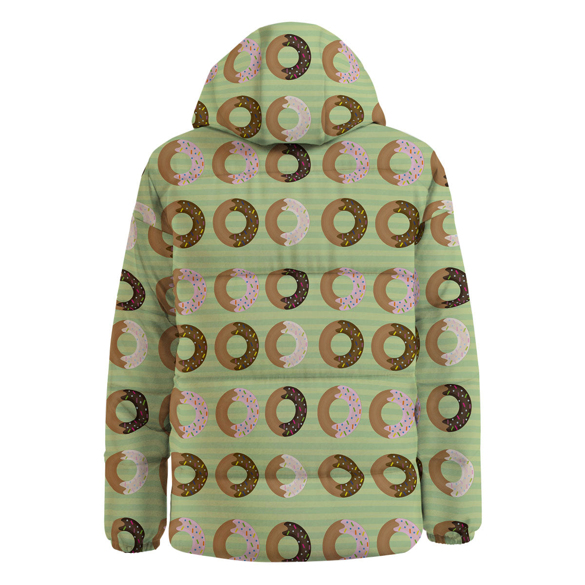 Donut Striped Green Print Pattern Down Jacket-grizzshop