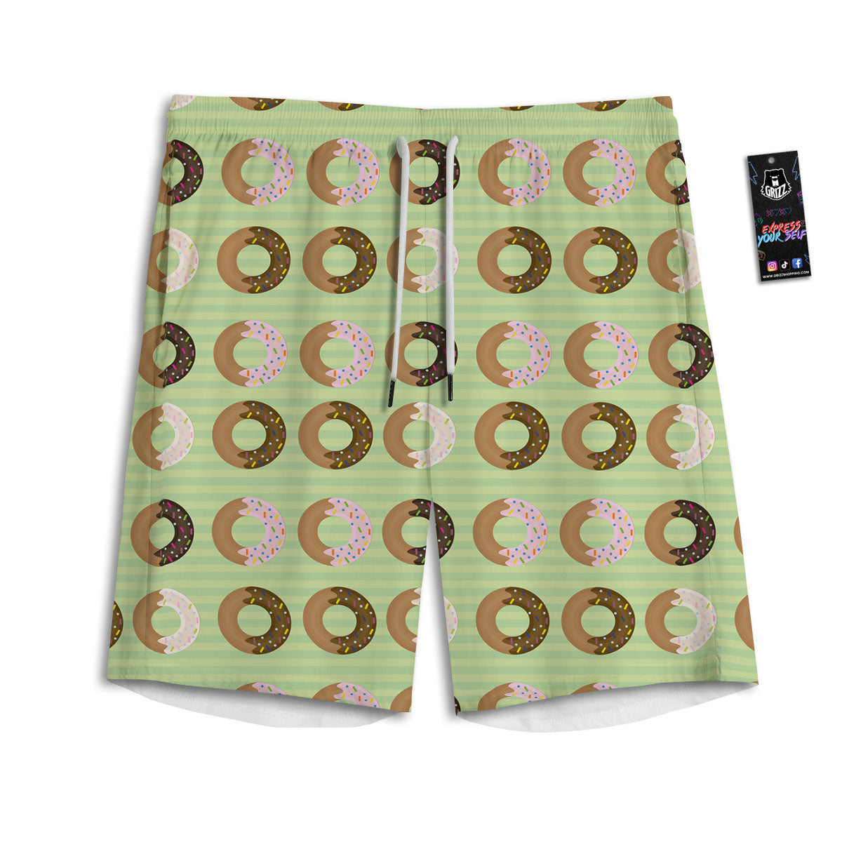 Dot Mardi Gras Print Pattern Men's Athletic Shorts