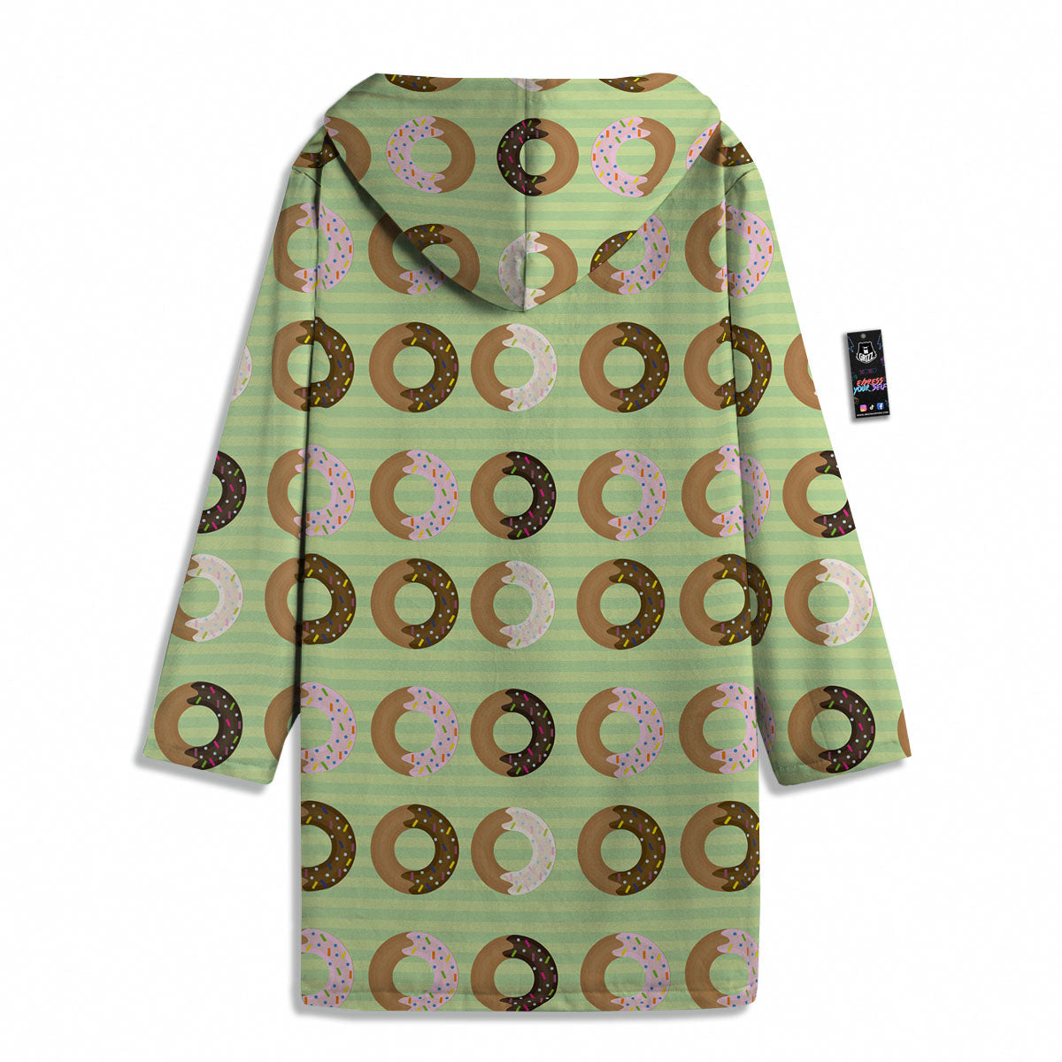 Donut Striped Green Print Pattern Men's Windbreaker Jacket-grizzshop