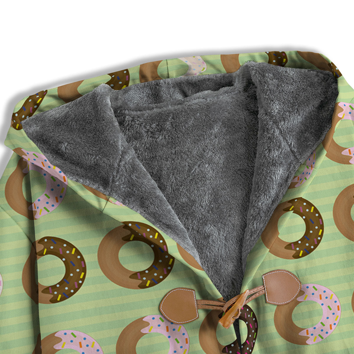 Donut Striped Green Print Pattern Men's Windbreaker Jacket-grizzshop