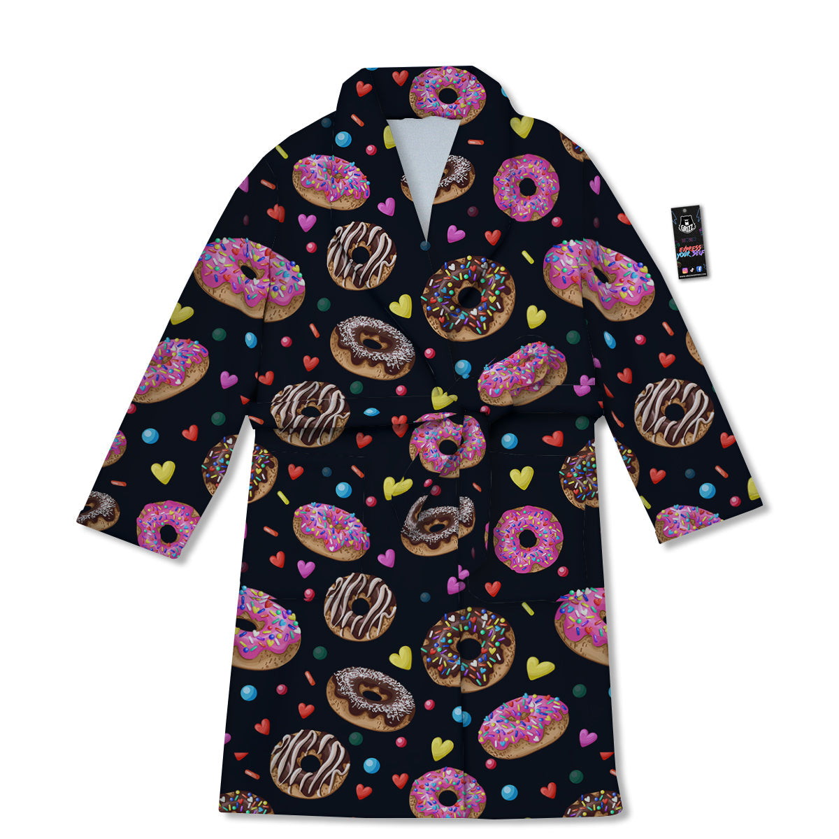 Donut Yummy Print Pattern Bathrobe-grizzshop