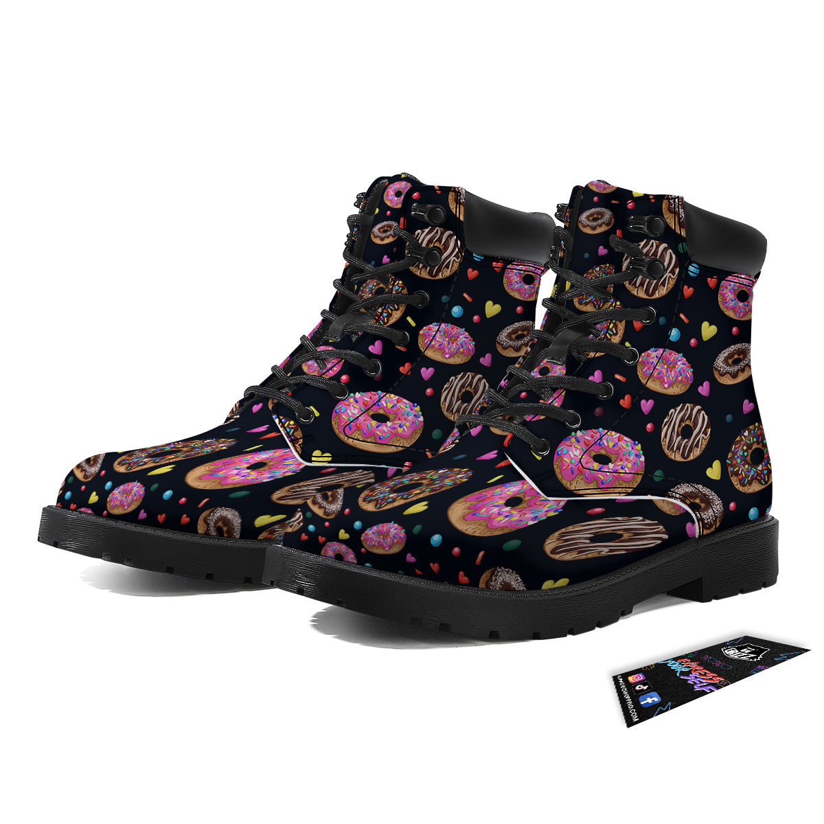 Donut Yummy Print Pattern Boots-grizzshop