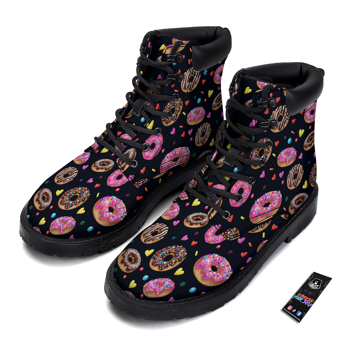 Donut Yummy Print Pattern Boots-grizzshop