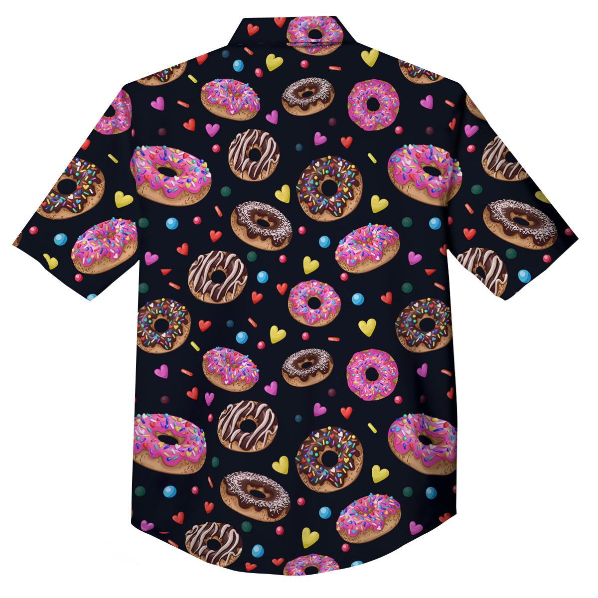 Donut Yummy Print Pattern Button Up Shirt-grizzshop