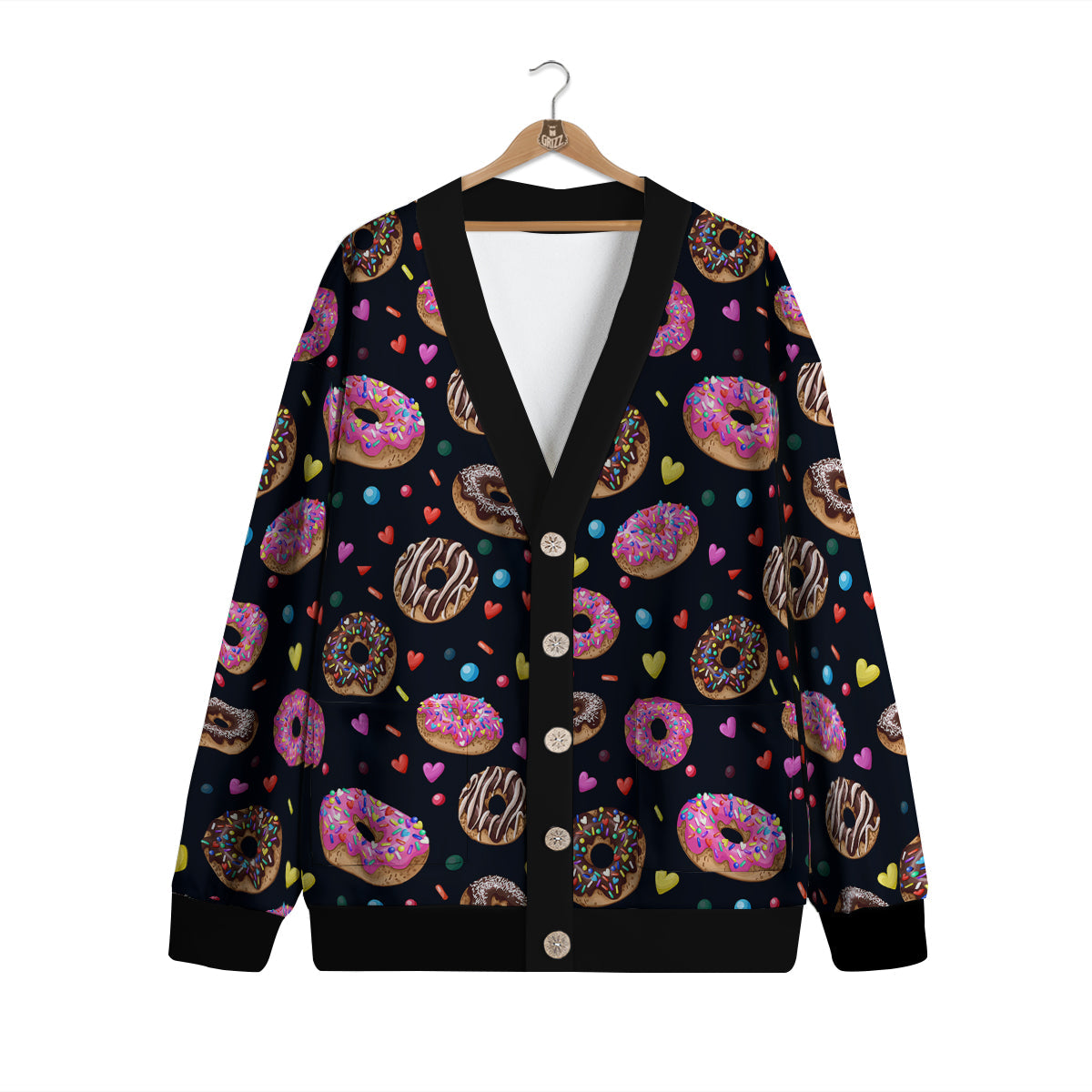 Donut Yummy Print Pattern Cardigan-grizzshop