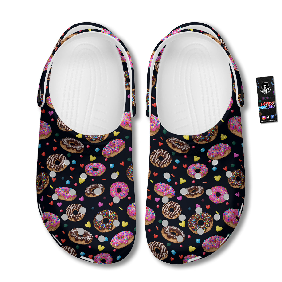 Donut Yummy Print Pattern Clog-grizzshop