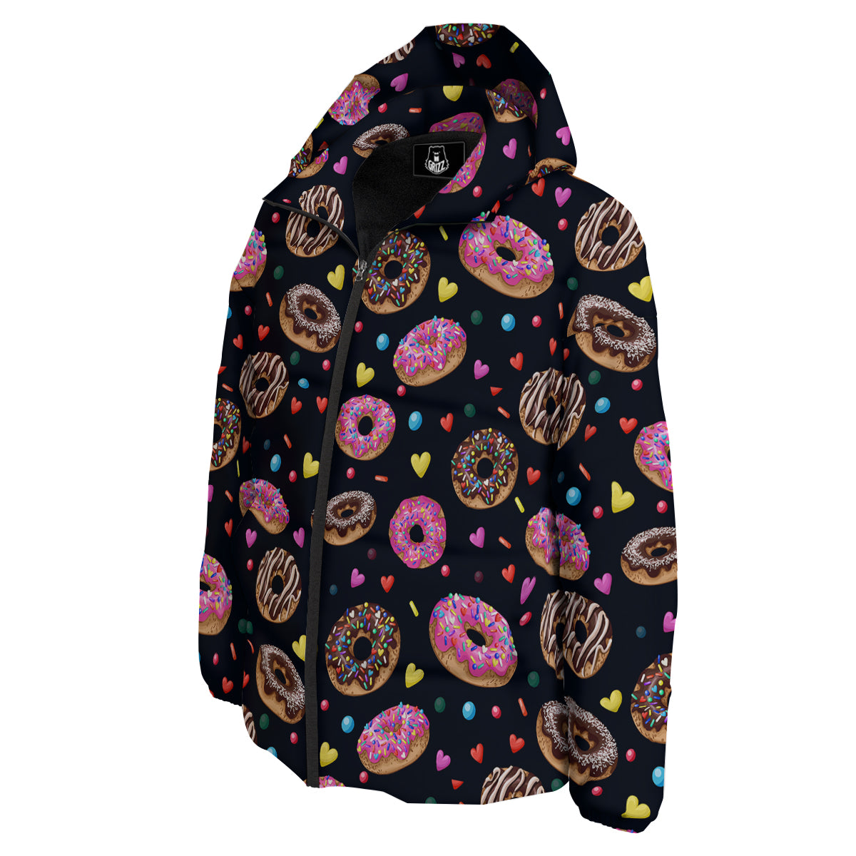 Donut Yummy Print Pattern Down Jacket-grizzshop