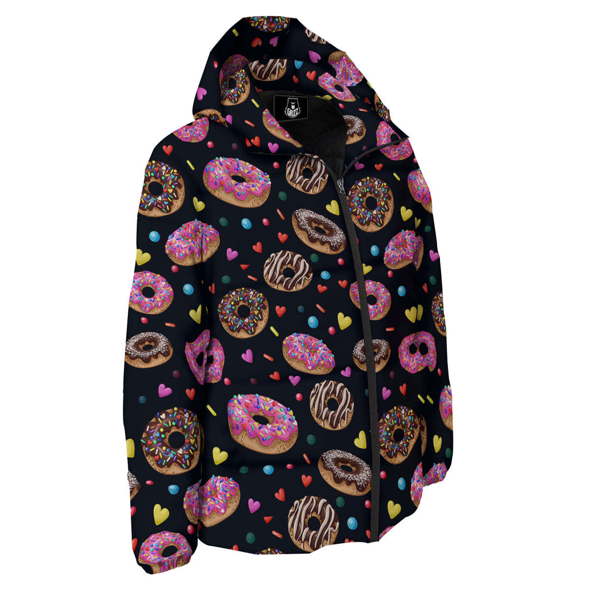 Donut Yummy Print Pattern Down Jacket-grizzshop