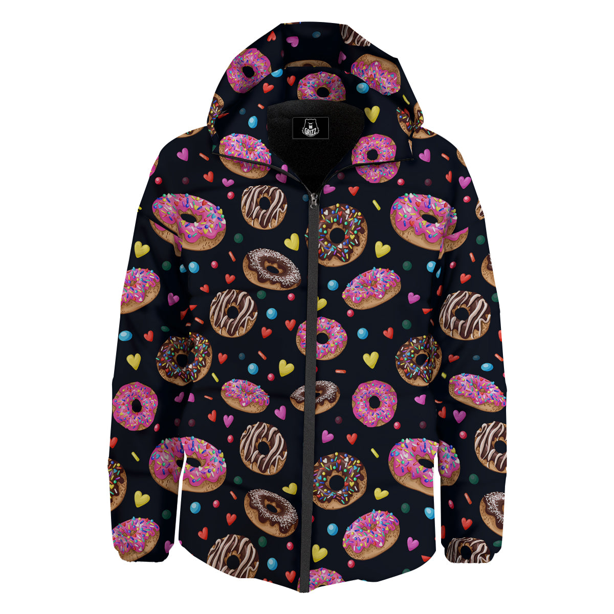 Donut Yummy Print Pattern Down Jacket-grizzshop