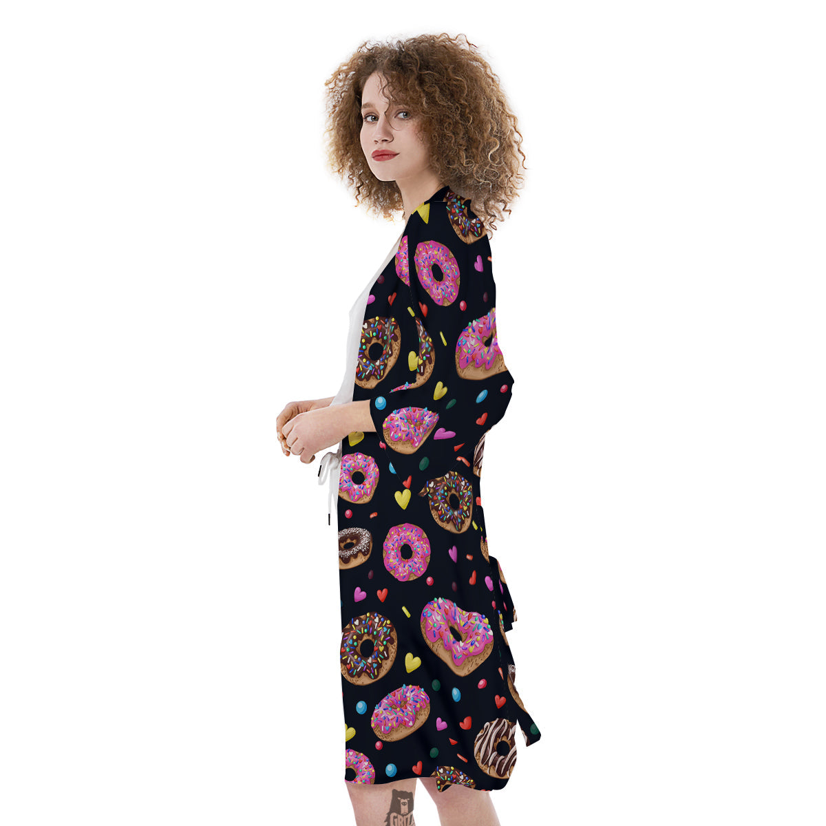 Donut Yummy Print Pattern Kimono-grizzshop