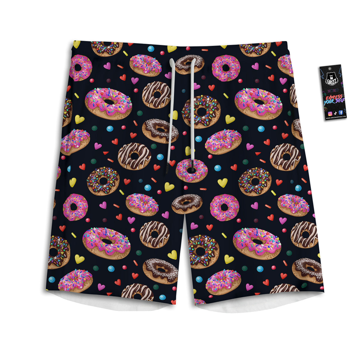 Donut Yummy Print Pattern Men's Athletic Shorts