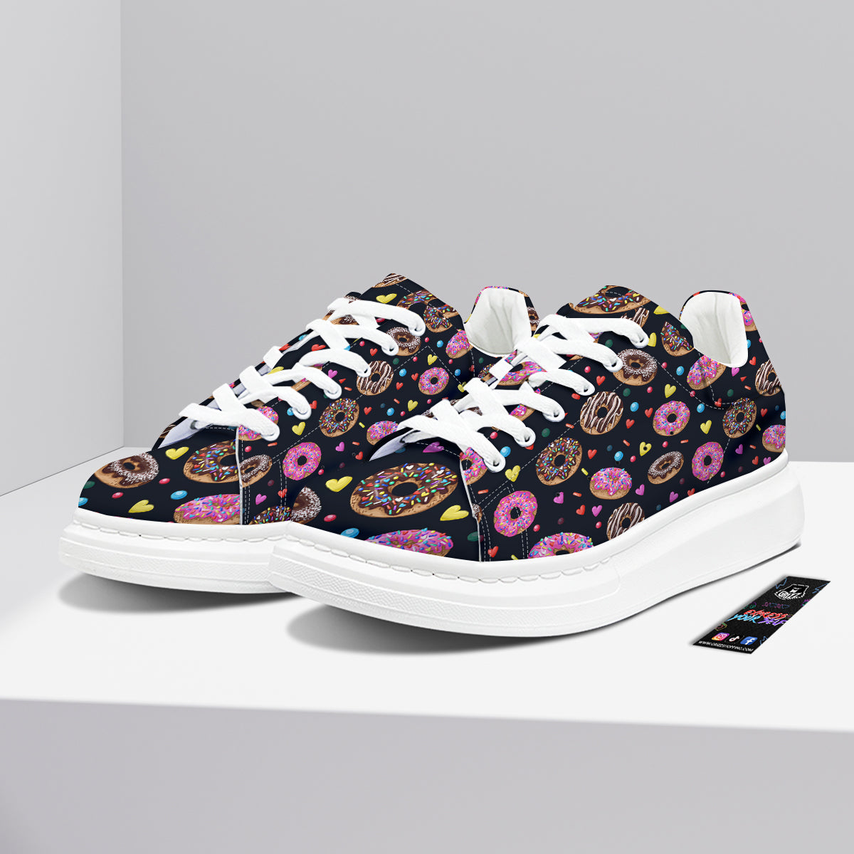 Donut Yummy Print Pattern Platform Shoes-grizzshop
