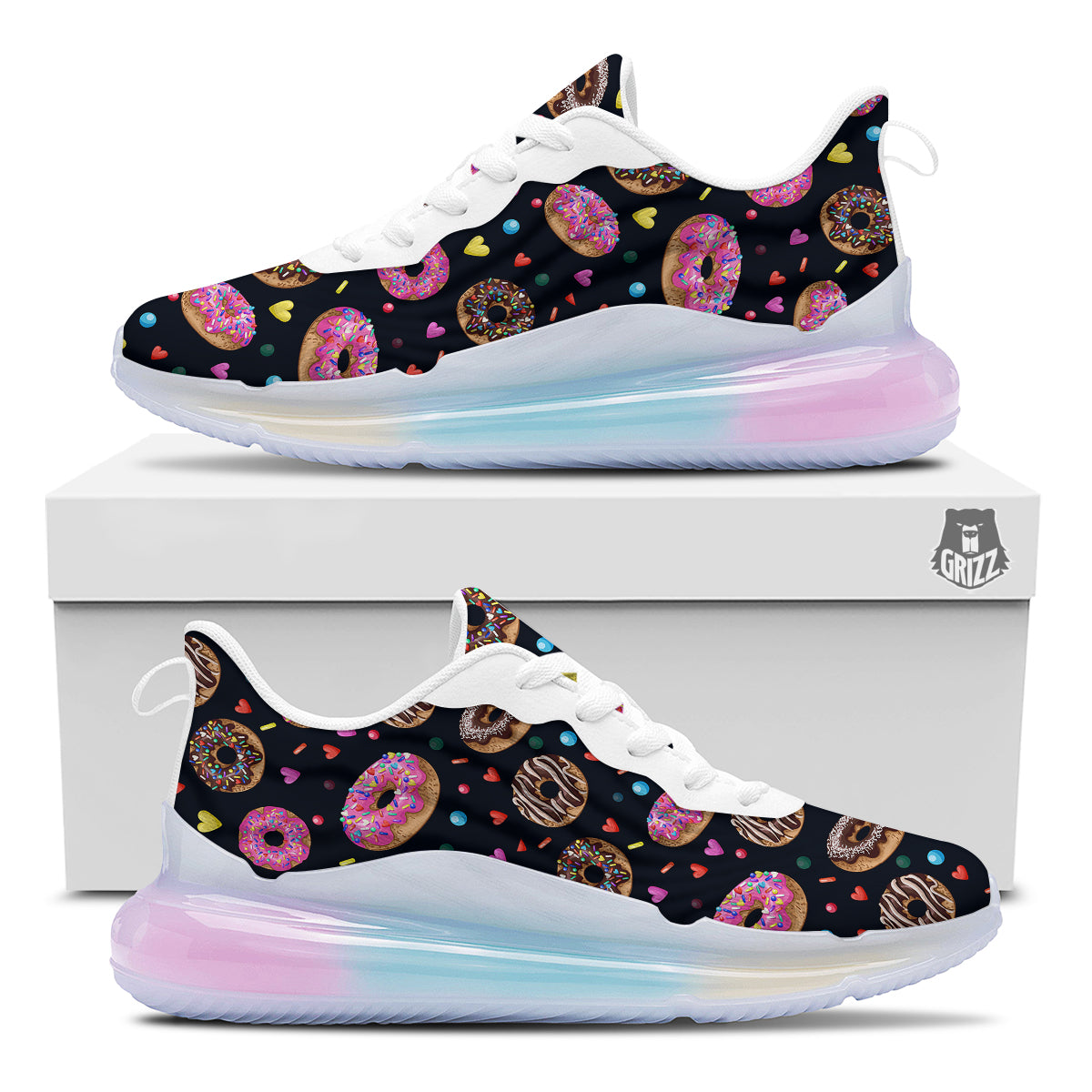 Donut Yummy Print Pattern Running Sneakers-grizzshop