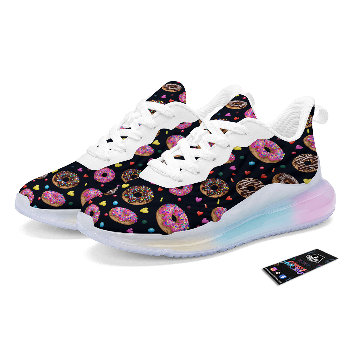 Donut Yummy Print Pattern Running Sneakers-grizzshop