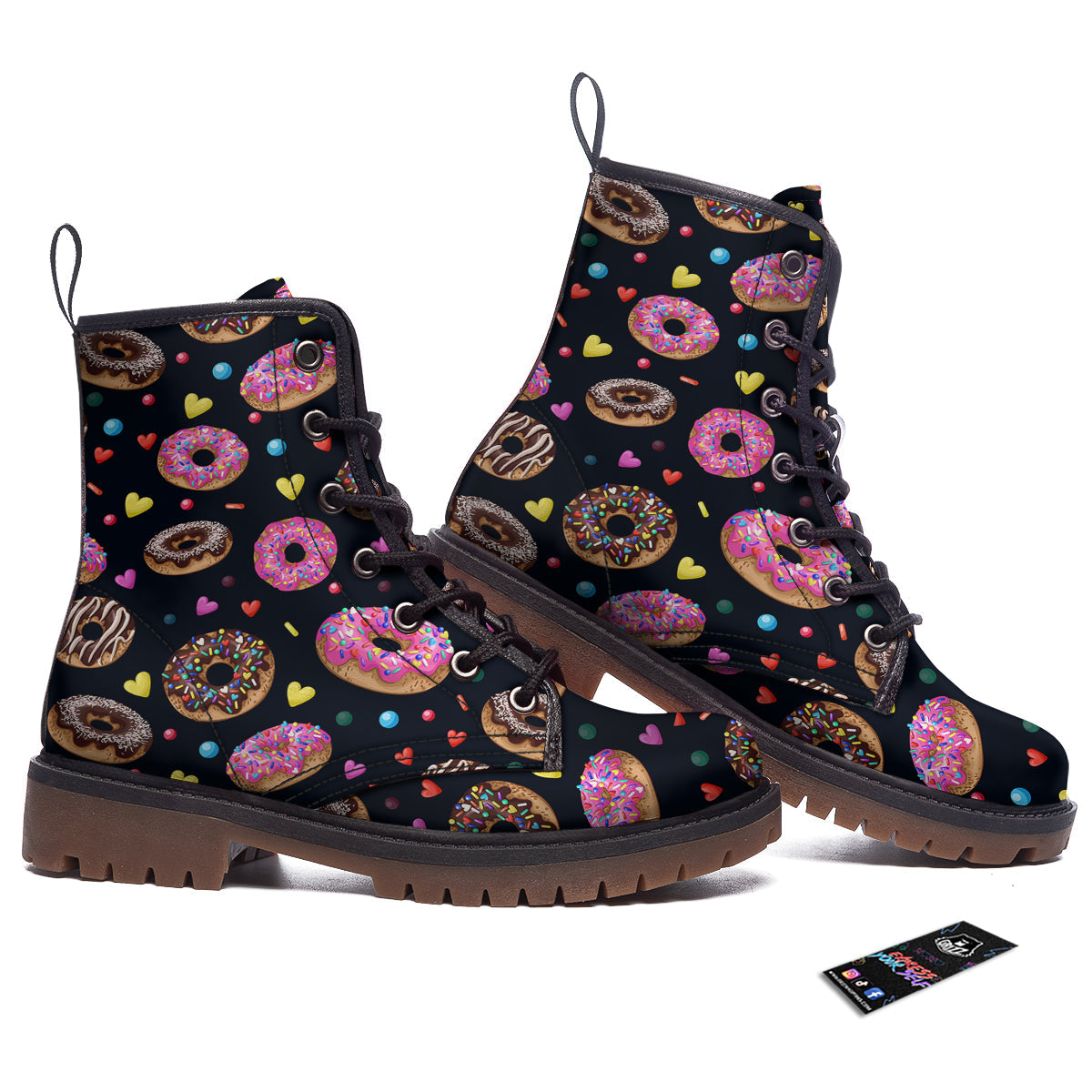 Donut Yummy Print Pattern Work Boots-grizzshop
