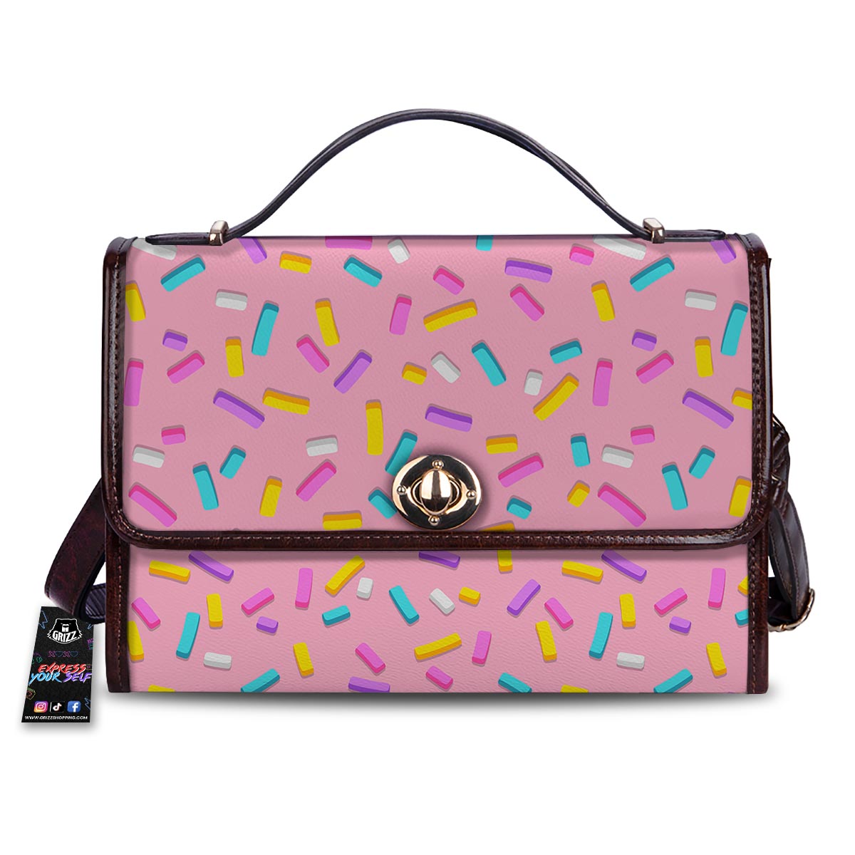 Donut Sprinkles Print Pattern Women's Satchel Bag