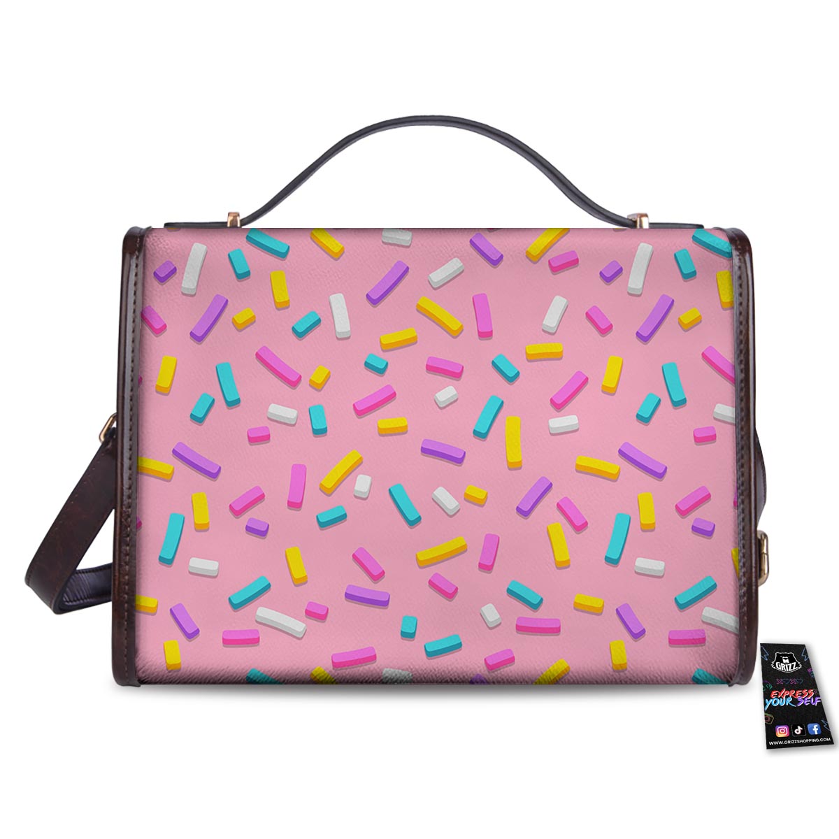 Donut Sprinkles Print Pattern Women's Satchel Bag