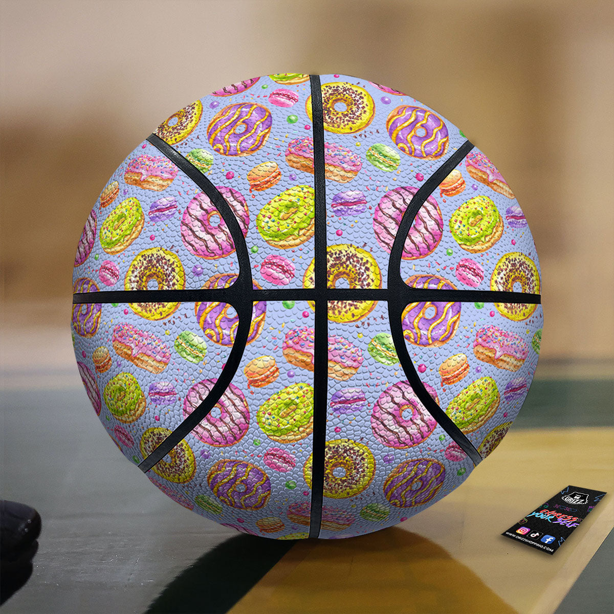 Donuts Print Pattern Basketball-grizzshop