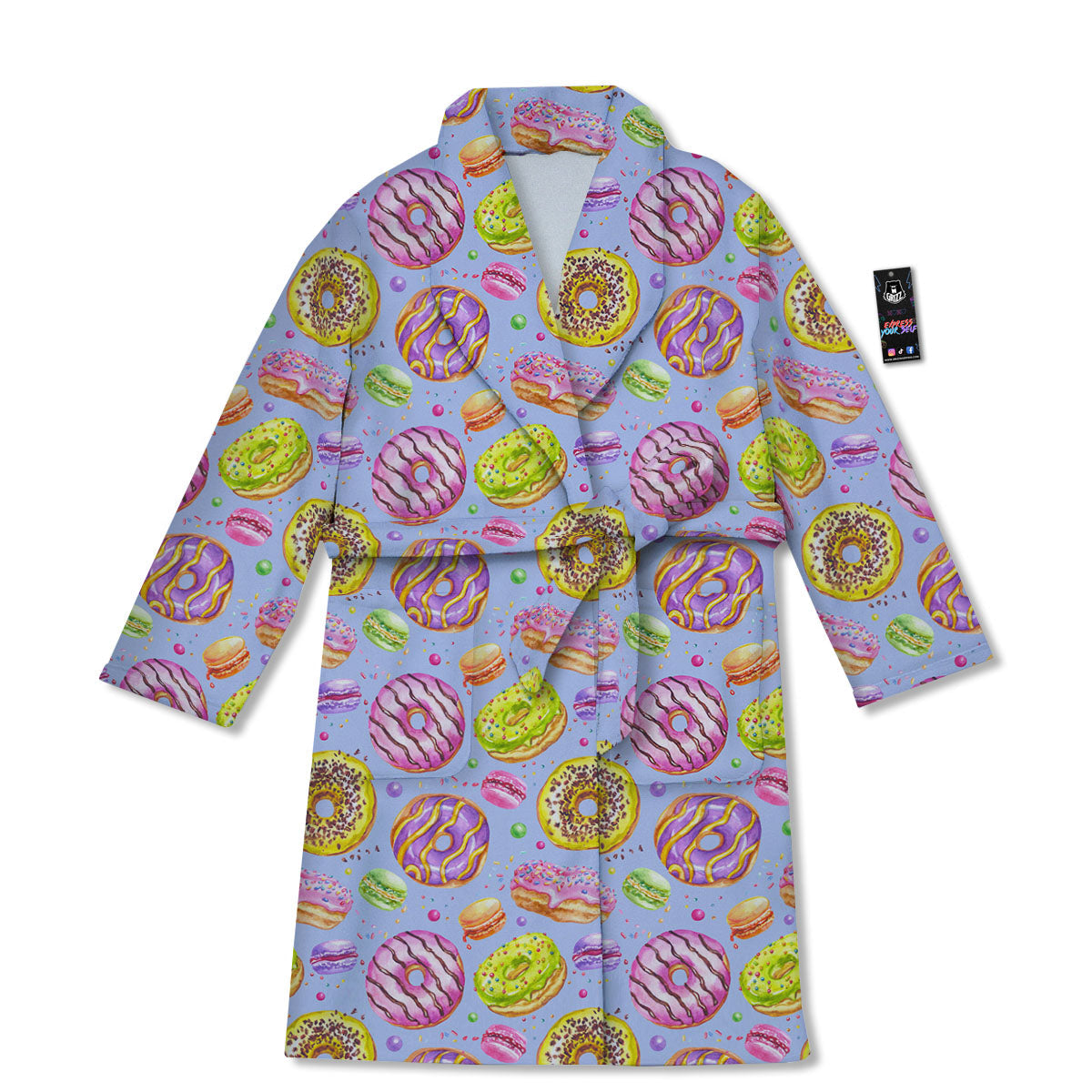 Donuts Print Pattern Bathrobe-grizzshop