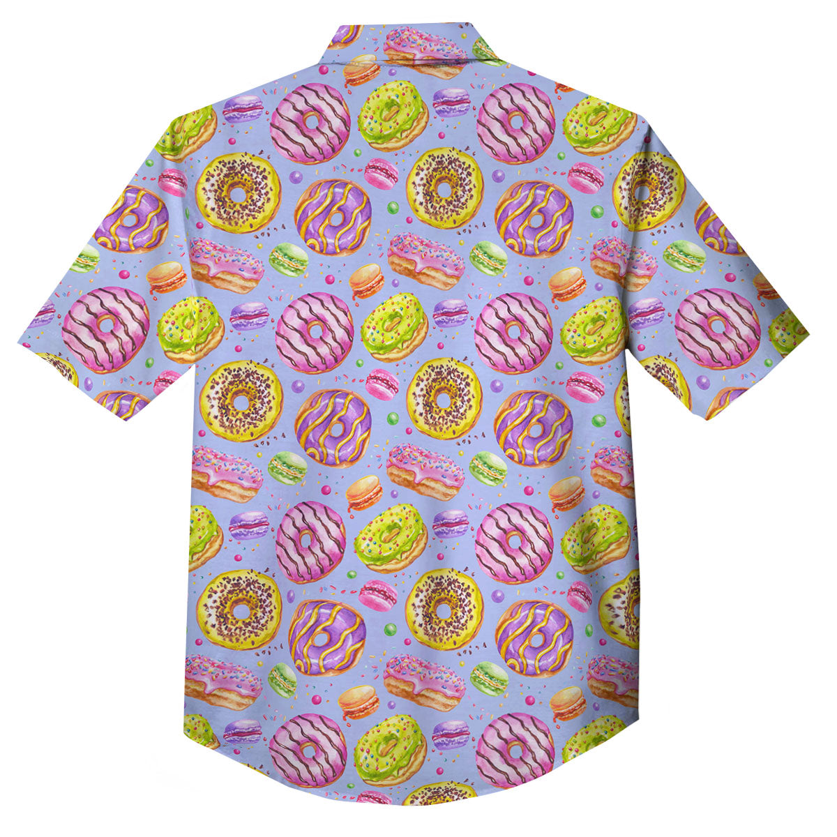 Donuts Print Pattern Button Up Shirt-grizzshop