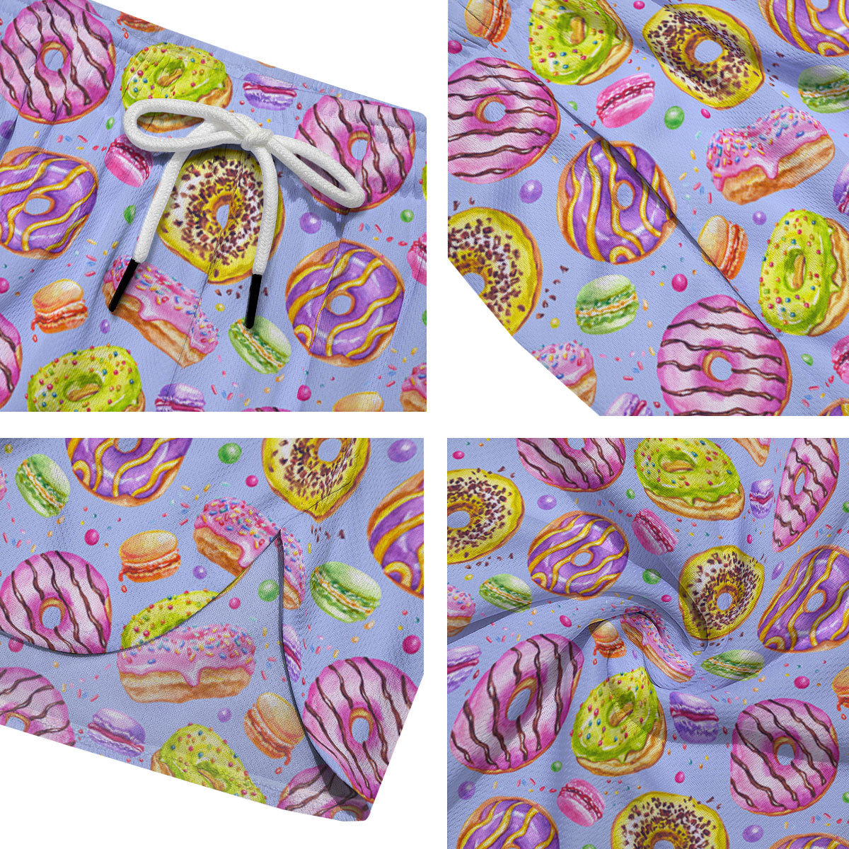 Donuts Print Pattern Men's Running Shorts-grizzshop