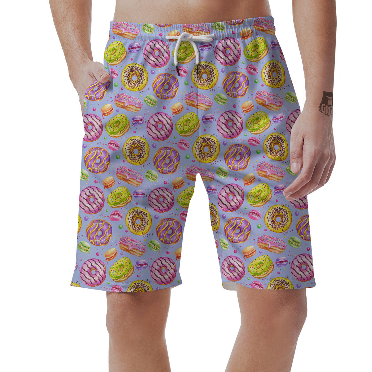 Donuts Print Pattern Men's Shorts-grizzshop