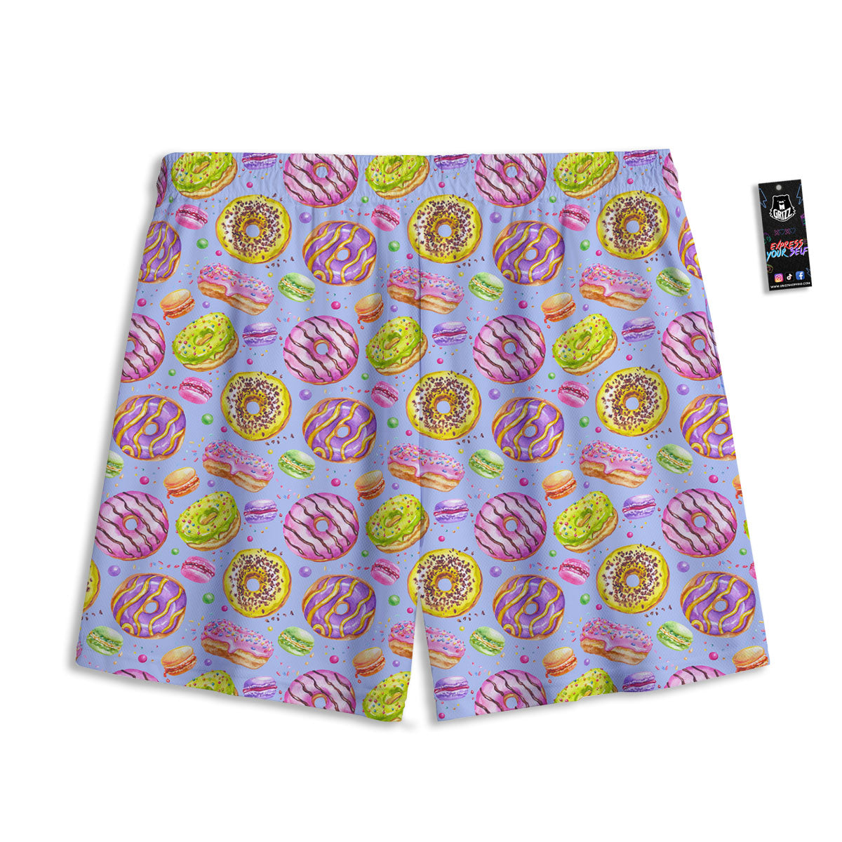 Donuts Print Pattern Mesh Shorts