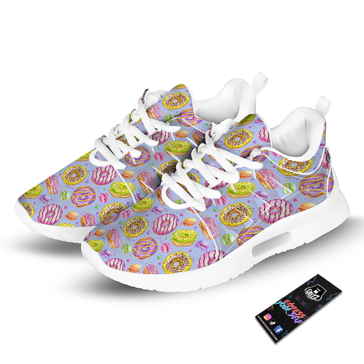 Donuts Print Pattern Tennis Shoes-grizzshop