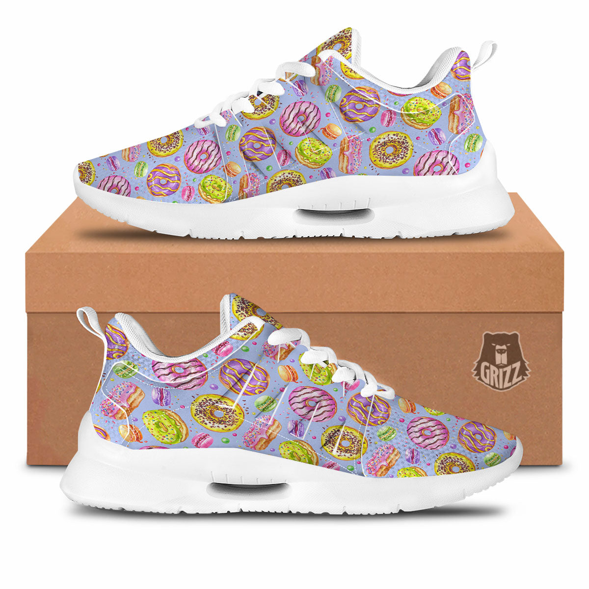 Donuts Print Pattern Tennis Shoes-grizzshop