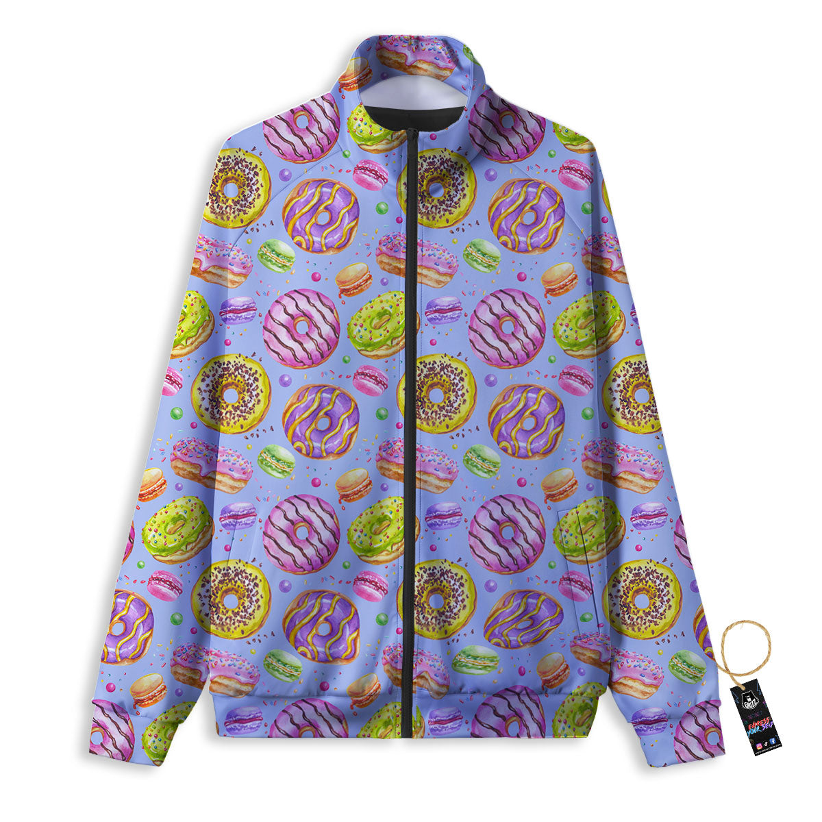 Donuts Print Pattern Track Jacket-grizzshop