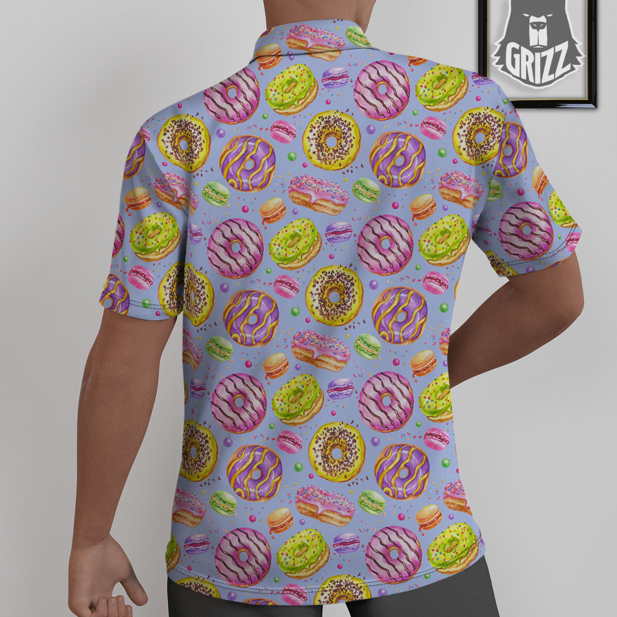 Donuts Print Pattern Untucked Shirts-grizzshop