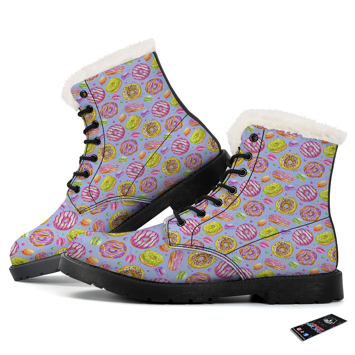 Donuts Print Pattern Winter Boots-grizzshop