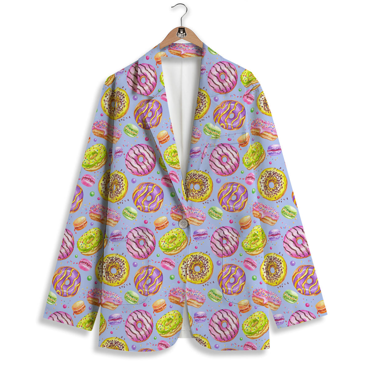 Donuts Print Pattern Women's Blazer-grizzshop