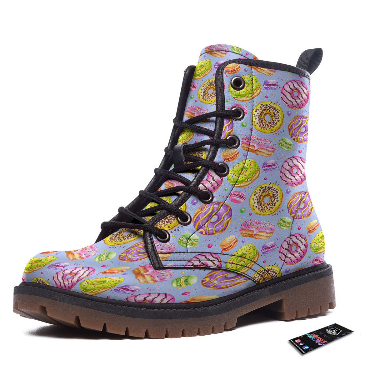 Donuts Print Pattern Work Boots-grizzshop