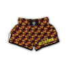 Doodle Bison Print Pattern Muay Thai Boxing Shorts-grizzshop