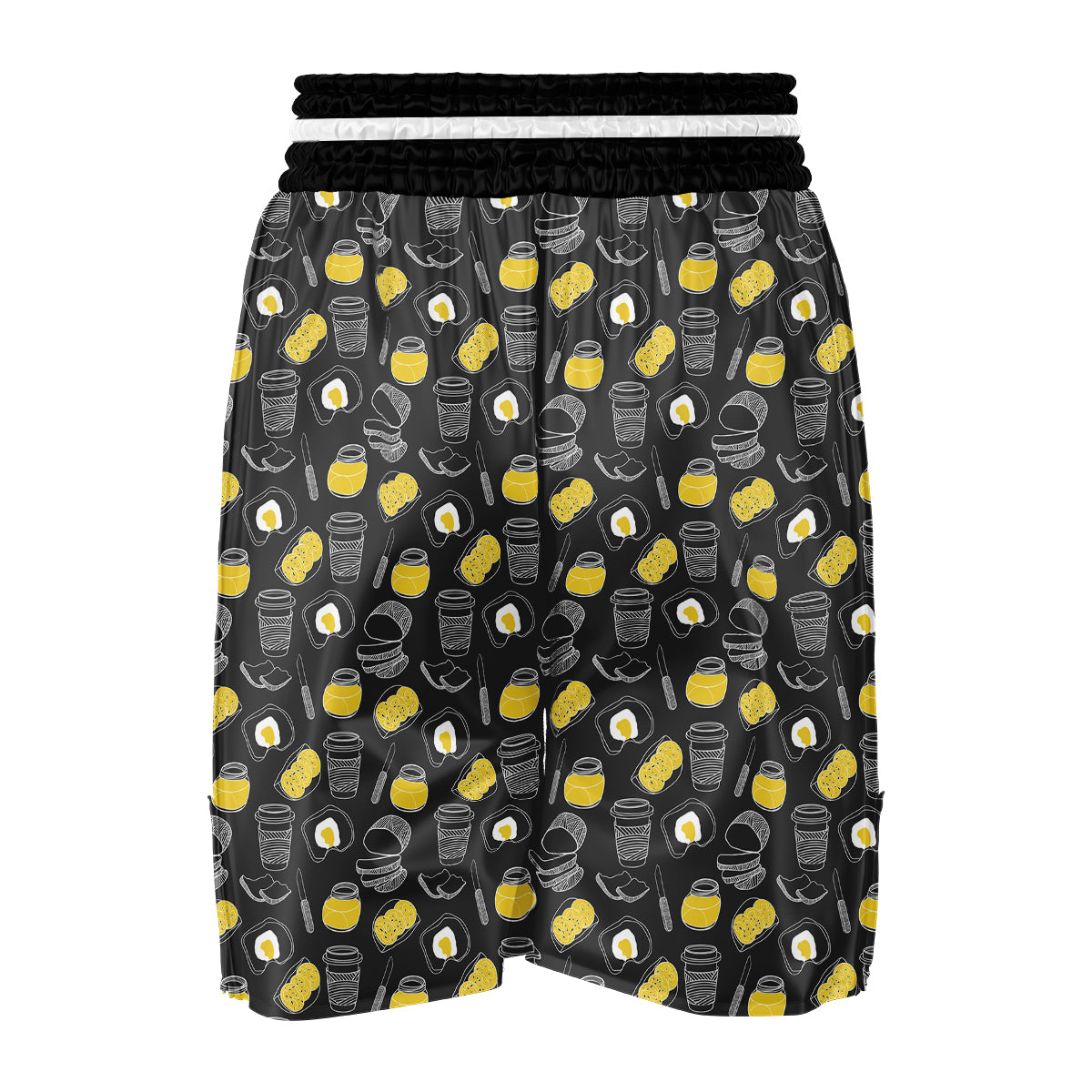 Doodle Breakfast Print Pattern Boxing Shorts-grizzshop
