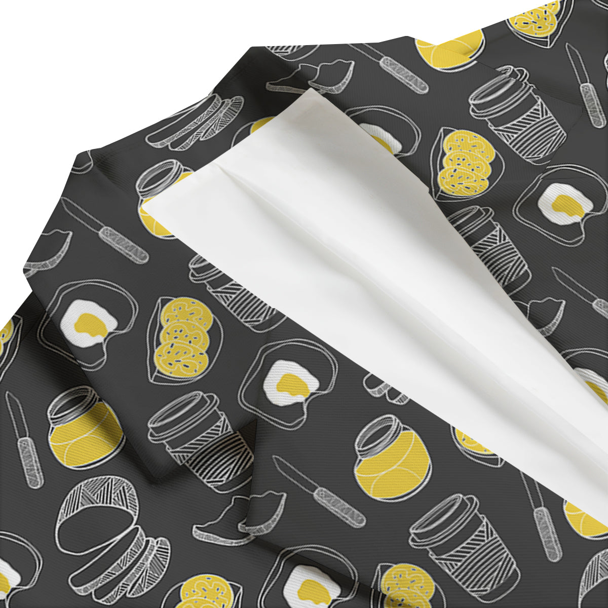 Doodle Breakfast Print Pattern Men's Blazer-grizzshop