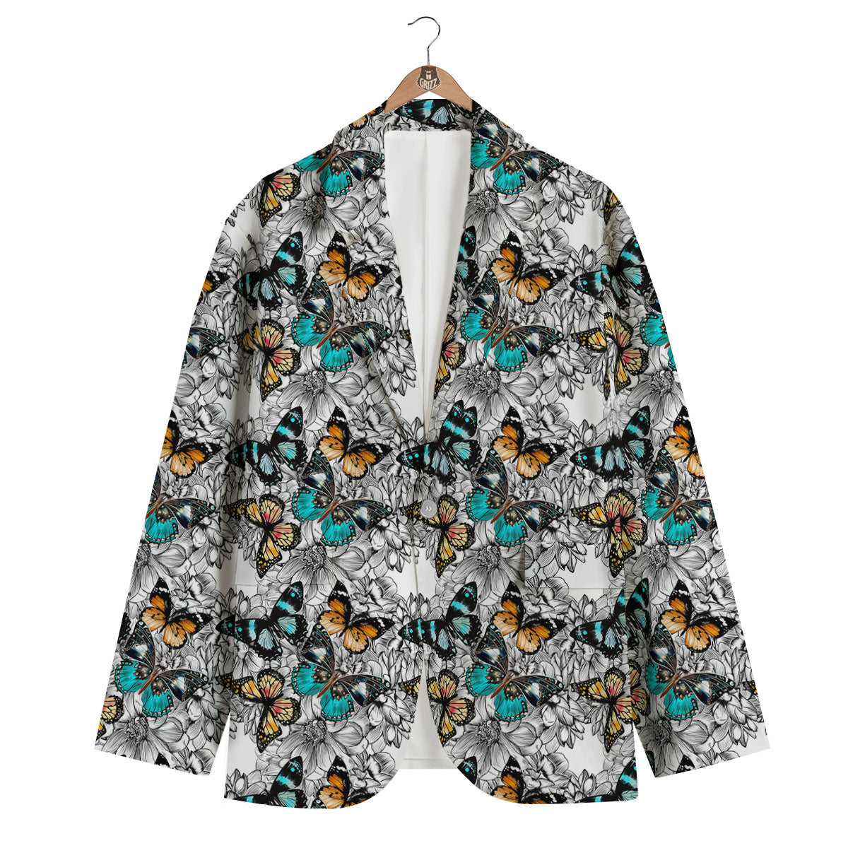 Doodle Butterfly Men's Blazer-grizzshop
