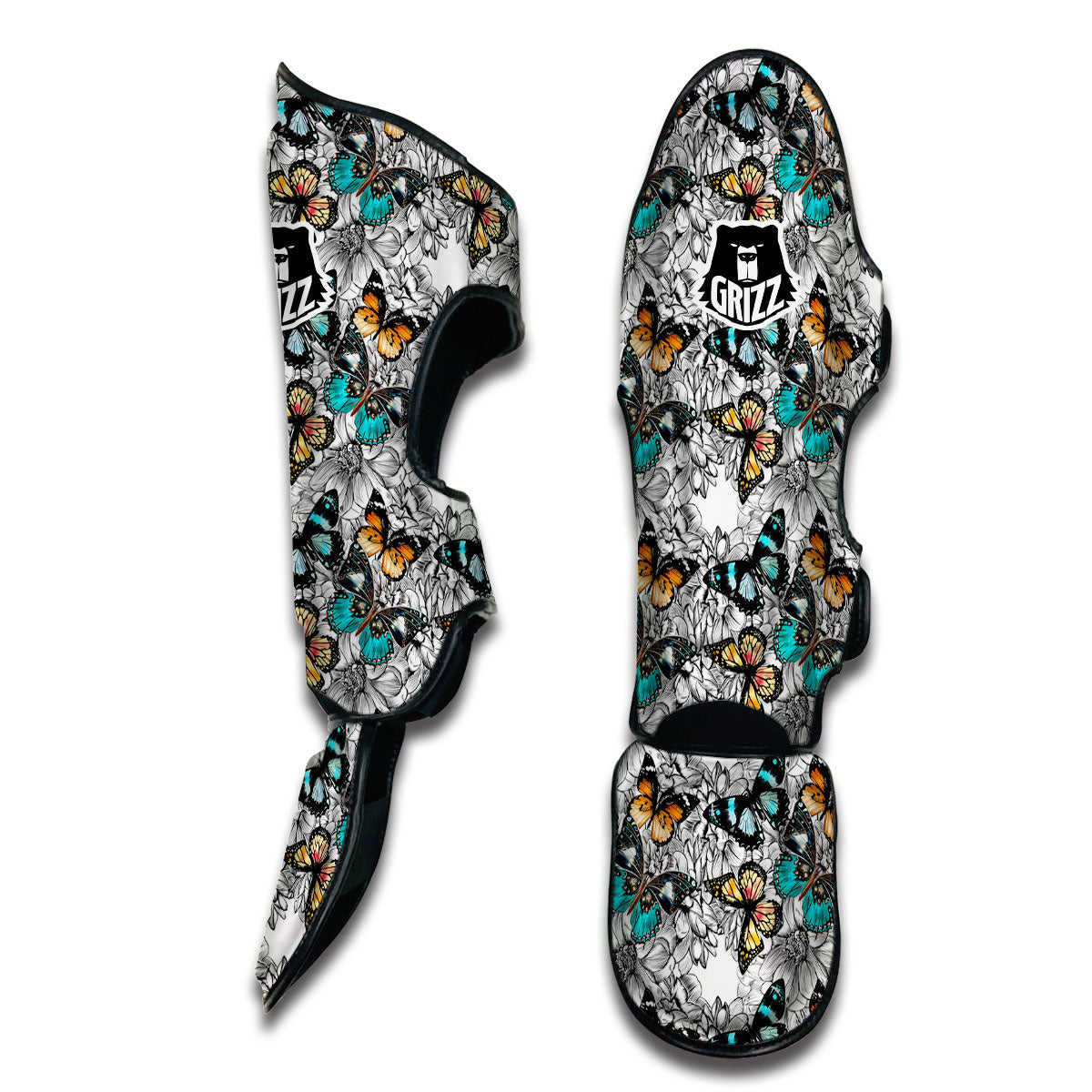 Doodle Butterfly Muay Thai Shin Guards-grizzshop